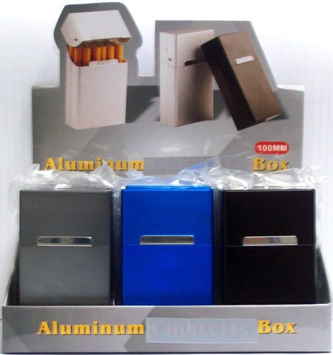 ALUMINUM CIG BOX MAGNETIC FLIP SOLID COLOR