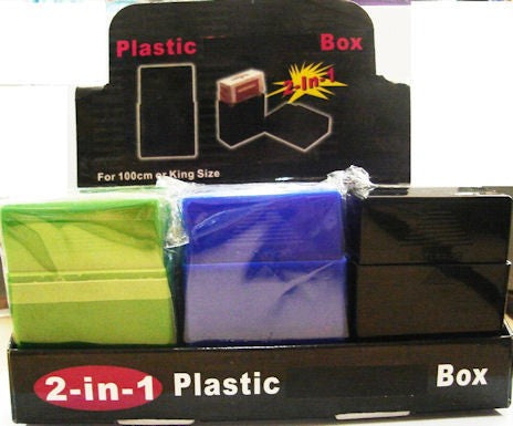 PLASTIC CIG BOX 2IN1 SOLID COLOUR DISPLAY