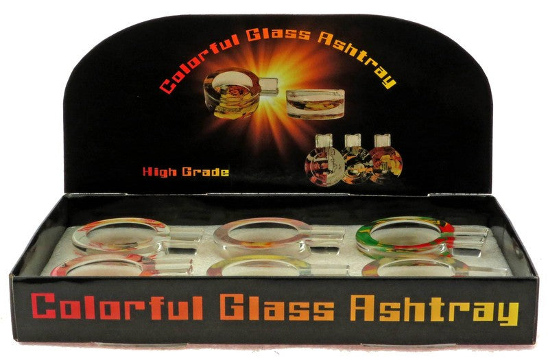 GLASS ASHTRAY WITH CIG HOLDER