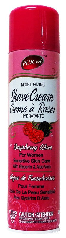 PUR-EST 9.5OZ MOISTURIZING WOMEN'S SHAVE CREAM - RASPBERRY WAVE X 12