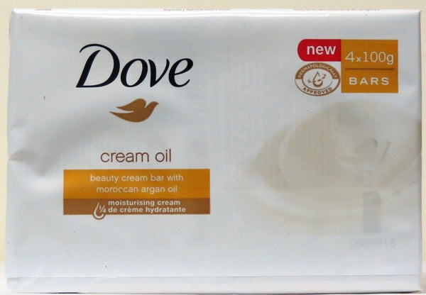 DOVE BAR 4PK SOAP CREAM OIL 100GM ..