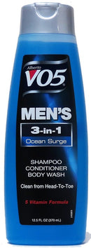 V05 MENS 3 IN 1 SHAMPOO+CONDITIONER+BODY WASH OCEAN SURGE 443 ML
