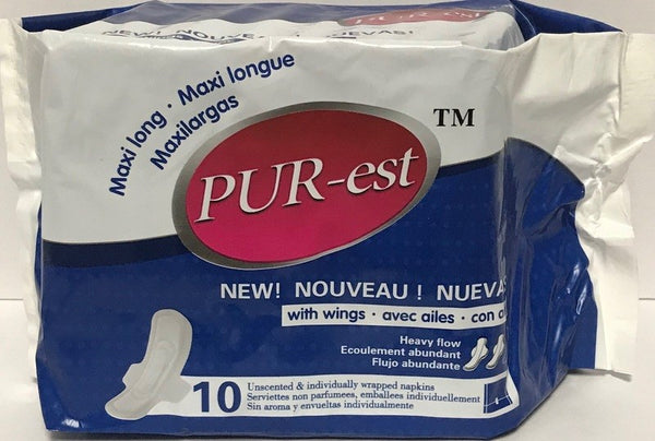 PUREST COTTONY COVER MAXI PADS SINGLE WINGS 10'S