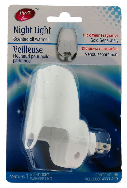 PURE AIR SCENTED OIL WARMER PLUS NIGHT LIGHT 1PK X 24