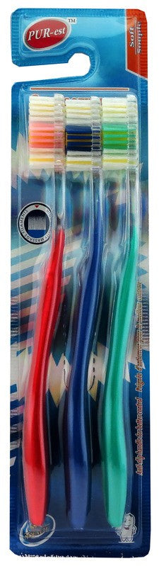 PUREST ADULT SOFT TOOTHBRUSH 3PK