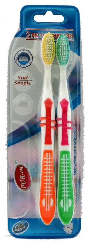 PUREST ADULT SOFT TOOTHBRUSH 2PK