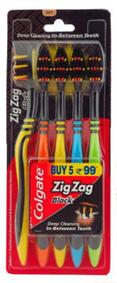 COLGATE ZIGZAG BLACK TOOTHBRUSH 5PK