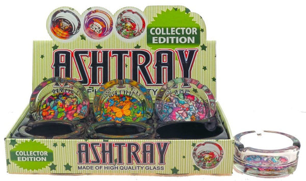 PUREST PUFF GLASS ASHTRAY BUTTERFLY