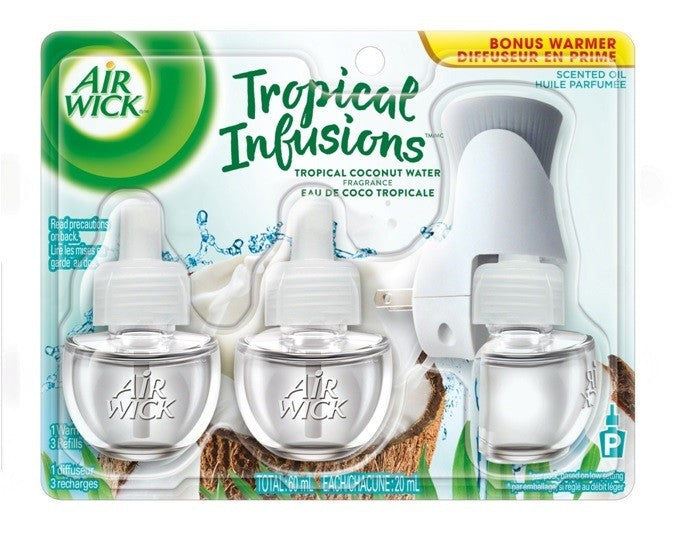 AIR WICK 2018 SPRING SCENTED OIL KIT 1+3 TROPICAL COCONUT WATER