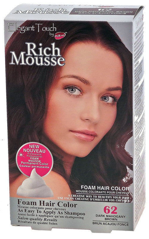 PUREST ELEGANT TOUCH MOUSSE FM PERM HAIR COLOR DARK MAHOGANY BROWN #62