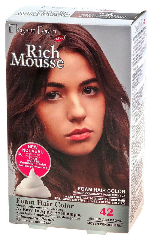 PUREST ELEGANT TOUCH MSSE FM PERM HAIR CLR MED ASH BRN #42