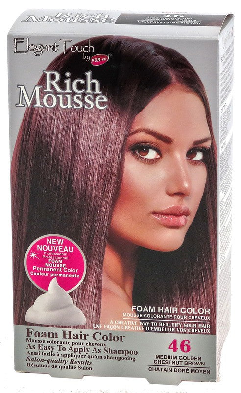 PUREST ELEGANT TOUCH MSSE FM PERM HAIR CLR MED GLDN CHSTNT BRN #46