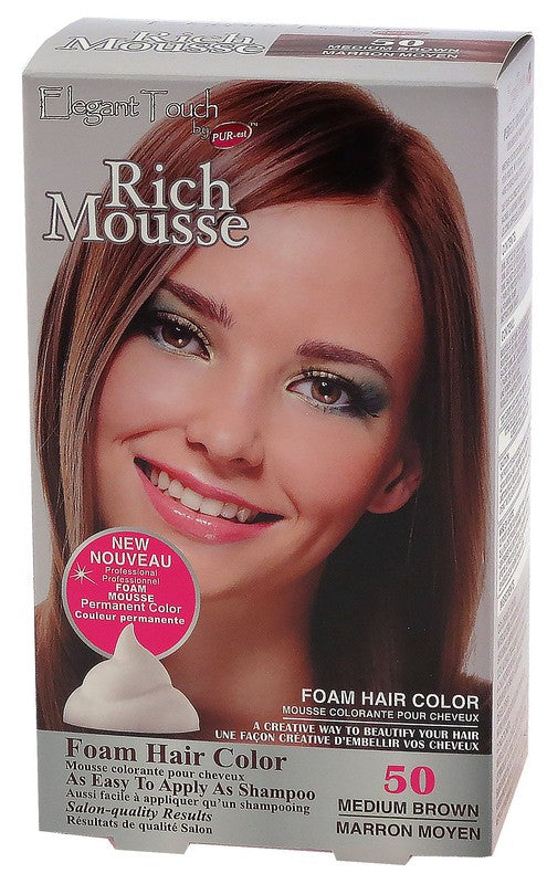 PUREST ELEGANT TOUCH MSSE FM PERM HAIR CLR MED BRN #50