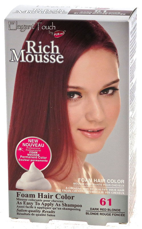 PUREST ELEGANT TOUCH MSSE FM PERM HAIR CLR DRK RED BLND #61