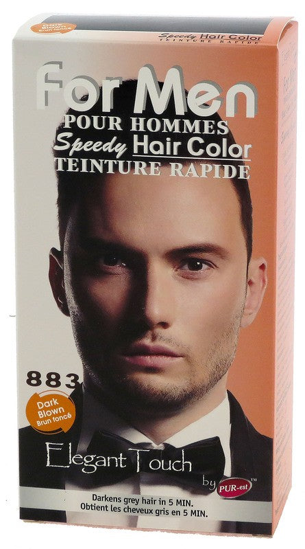 PUREST ELEGANT TOUCH SPDY HAIR CLR FOR MEN DRK BRN #883