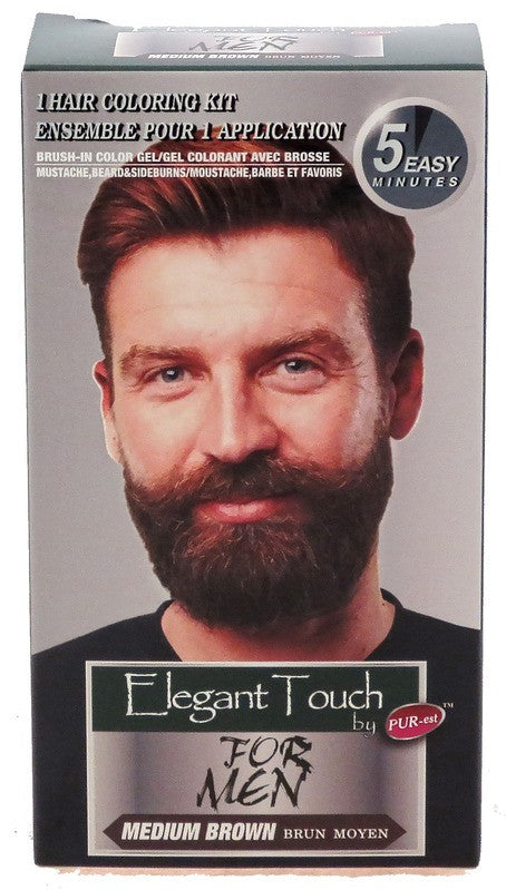 PUREST ELEGANT TOUCH CLR FOR MEN MSTCHE & BEARD MED BRN