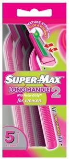 SUPERMAX 2 BLADES WOMEN'S LONG HANDLE 5PK SHAVER (64540) (AD99)