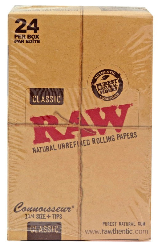 RAW ROLLING PAPERS CLASSIC NATURAL UNREFINED 1 1/4