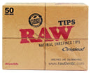 RAW TIPS NATURAL UNREFINED ORIGINAL ROLLING PAPER TIPS