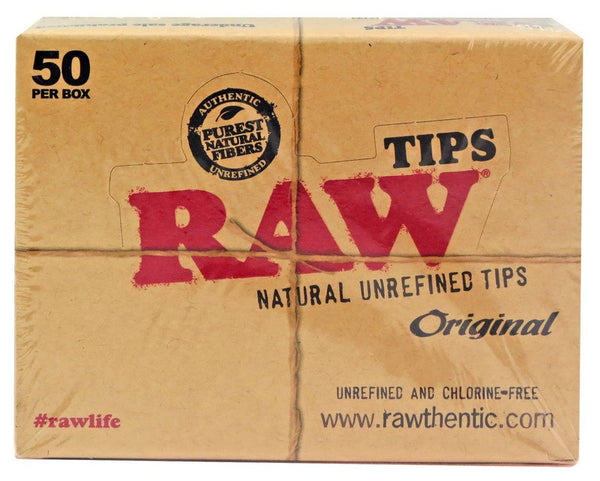 RAW TIPS NATURAL UNREFINED ORIGINAL ROLLING PAPER TIPS