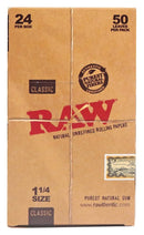 RAW ROLLING PAPERS CLASSIC NATURAL UNREFINED 1 1/4