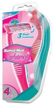 SUPERMAX CONFIDENCE 3-BLADE 4PK WOMENS (AT144) (64755)