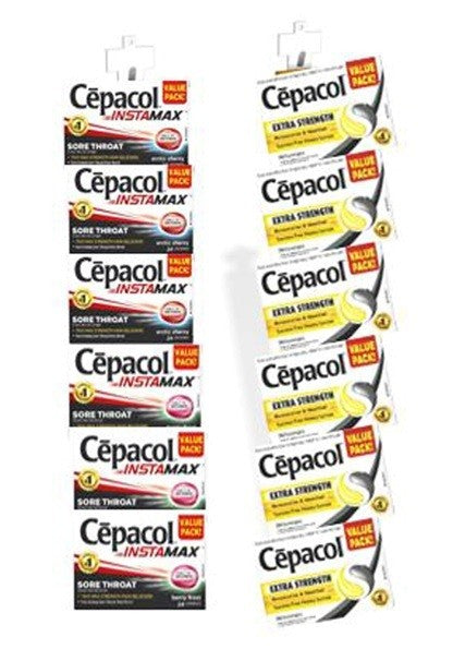 CEPACOL HARD HITTING CLIP STRIP 60PK