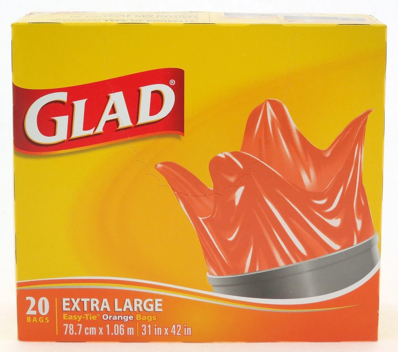 GLAD ORANGE BAGS EASY TIE FLAPS EXTRA LARGE 20CT