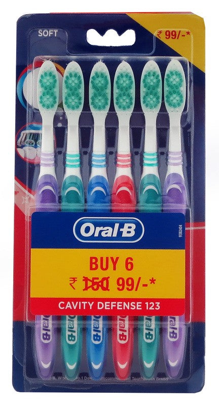 ORAL-B TOOTHBRUSH CAVITY DEFENSE 123 6PK