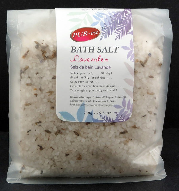 PUREST BATH SALT IN BAG LAVENDER 750G