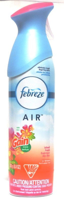 FEBREZE AIR FRESHENER WITH GAIN PERFUM ISLAND FRESH 250g X 9