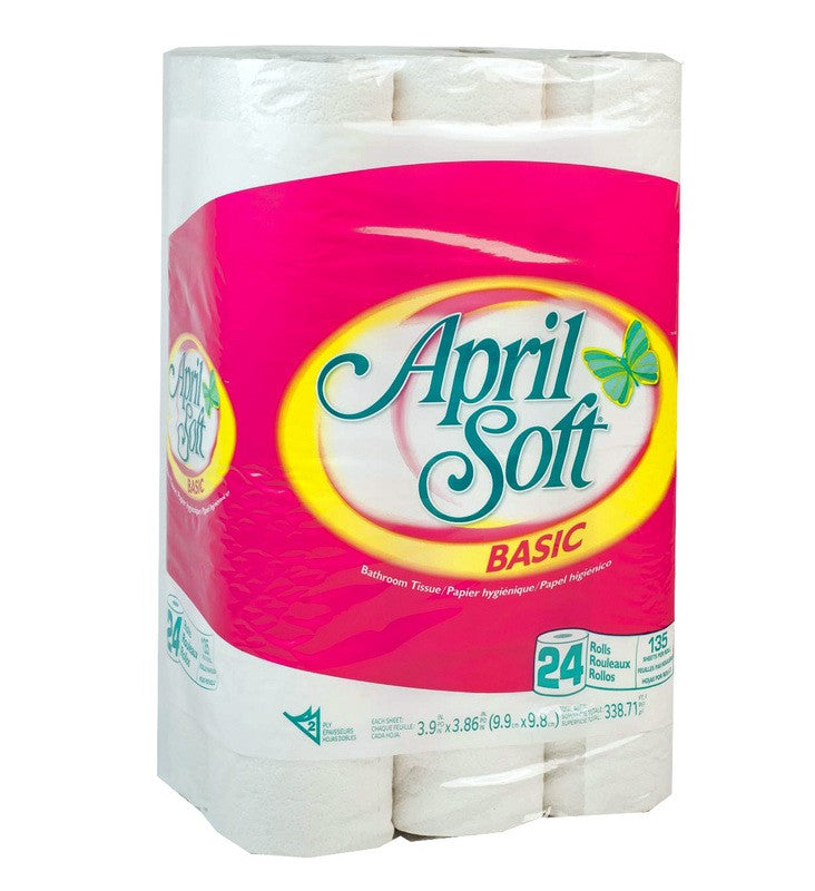 APRIL SOFT 135 SHEET BATHROOM TISSUE 24ROLL