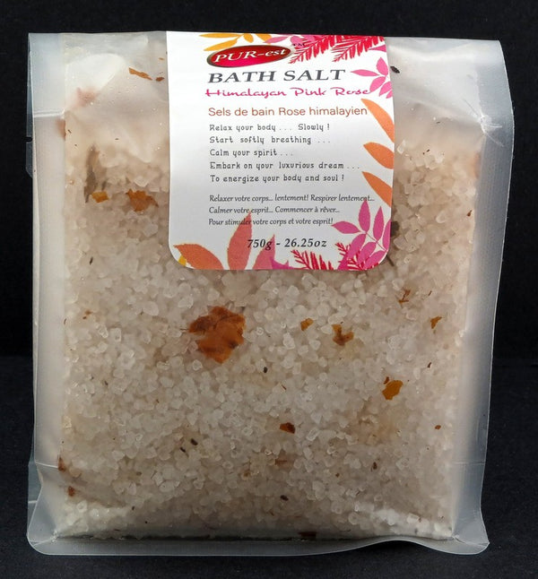 PUREST BATH SALT IN BAG PINK ROSE 750G