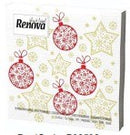 RENOVA LUNCH NAPKINS BLACK LABEL XMAS STARS & BALLS
