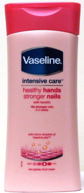 VASELINE 200ML INTENSIVE CARE LOTION HEALTY HANDS/STRONG NAILS