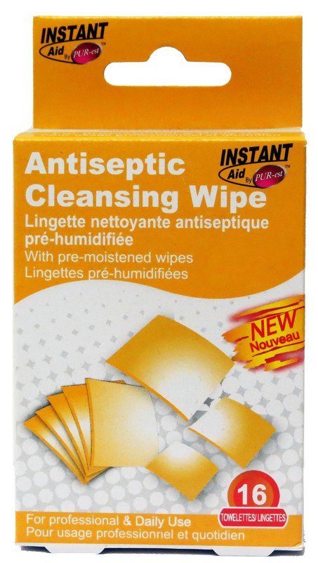 INSTANT AID BY PUREST ANTISEPTIC CLEANSING WIPES 16PK