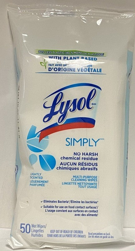 LYSOL® WIPES – SIMPLY™ FLAT PACK LIGHTLY SCENTED 6/50 ct....