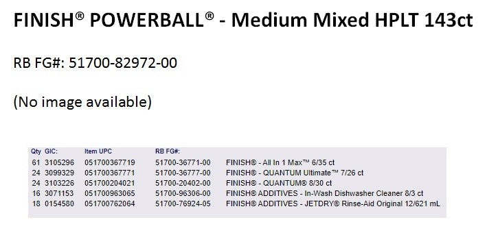 FINISH 143CT POWERBALL MEDIUM MIXED HPLT DISPLAY ..(051700367719 051700367771 051700204021 051700963065 051700762064)