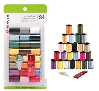 SINGER ALL PURPOSE POLYESTER THREAD SPOOLS BLACK & WHITE