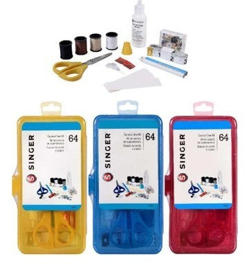 SURVIVAL SEW KIT - 64 PCS INCLUDES STORAGE CASE (ASSORTED COLORS PER INNER)