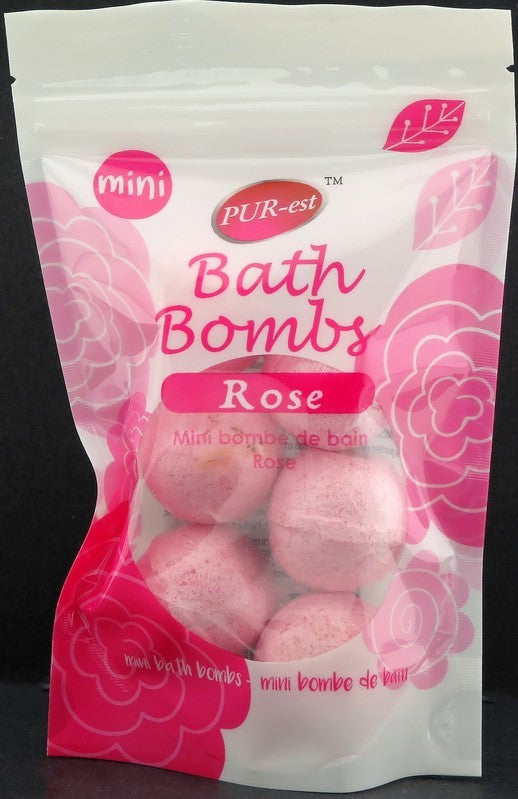 PUREST BATH MINI BOMBS ROSE 6PK 15G