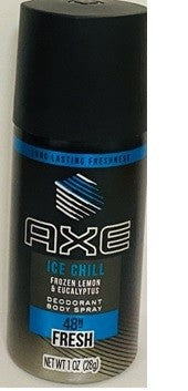 AXE 28G BODY SPRAY TRAVEL SIZE ICE CHILL FROZEN LEMON & EUCALYPTUS