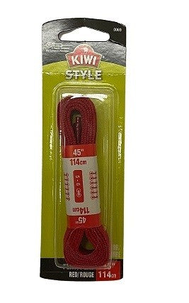 KIWI SHOE LACES 45" FLAT RED