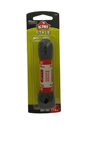 KIWI SHOE LACES 45" FLAT GREY