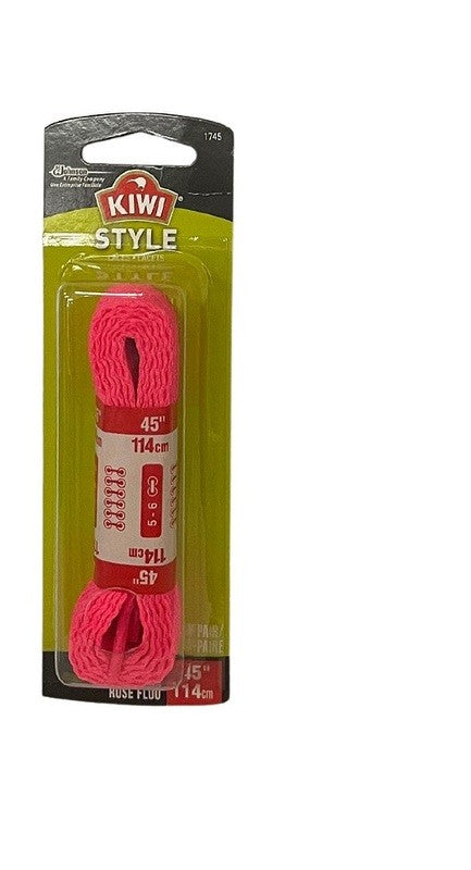 KIWI SHOE LACES 45" FLAT NEON PINK