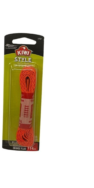 KIWI SHOE LACES 45" FLAT NEON ORANGE