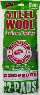 PURE KLEEN STEEL WOOL 12PADS COUNTER DISPLAY VERY FINE ..