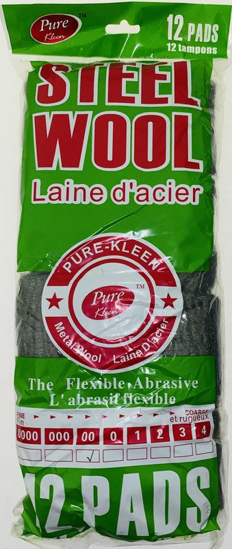 PURE KLEEN STEEL WOOL 12PADS COUNTER DISPLAY VERY FINE ..