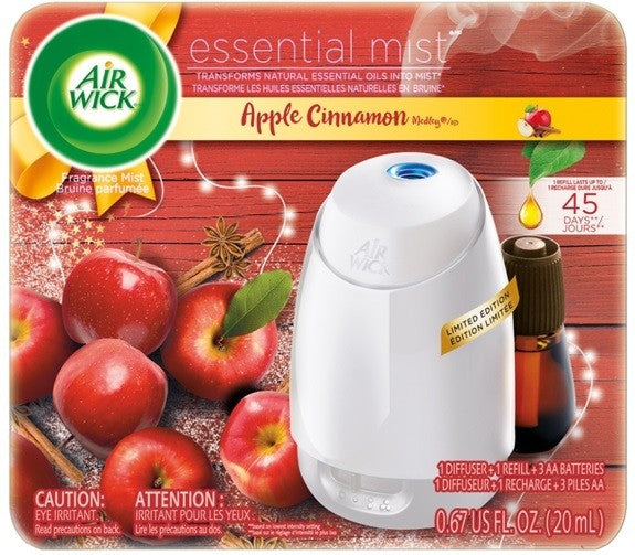 AIR WICK® ESSENTIAL MIST™ - KIT - FALLIDAY 2020 APPLE CINNAMON MEDLEY 20mL ....