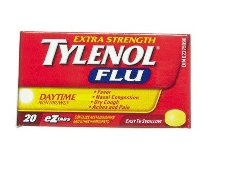 TYLENOL EXTRA STRENGTH FLU EZTABS DAYTIME TABLETS 20CT X 6